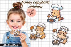 Funny capybara printable stickers. PNG. Product Image 1