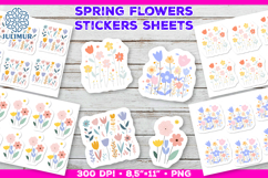 Pastel Spring Flower Stickers, Soft Floral Clipart Product Image 1