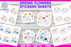 Pastel Spring Flower Stickers, Soft Floral Clipart Product Image 1