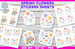 Pastel Spring Flower Stickers, Soft Floral Clipart Product Image 1