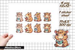 Funny capybara printable stickers. PNG. Product Image 2