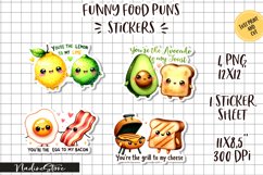 Funny food couples pun stickers. PNG. Product Image 1