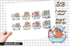 Funny capybara printable stickers. PNG. Product Image 2