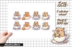 Funny capybara printable stickers. PNG. Product Image 2