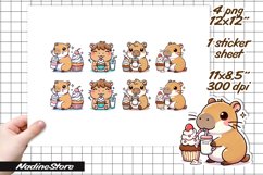 Funny capybara printable stickers. PNG. Product Image 2