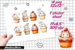 Chibi Valentine cat printable stickers. Product Image 2