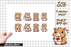 Funny capybara printable stickers. PNG. Product Image 2