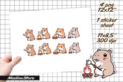 Funny capybara printable stickers. PNG. Product Image 2