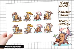 Funny capybara printable stickers. PNG. Product Image 2