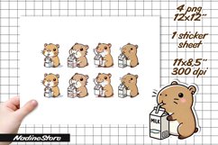 Funny capybara printable stickers. PNG. Product Image 2