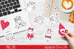 Valentine&#039;s day Cupid cats printable stickers. PNG, JPG. Product Image 3