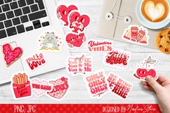 Retro Valentine&#039;s day printable stickers. PNG, JPG. Product Image 3