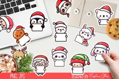 Christmas characters with a sign printable stickers, PNG. Product Image 3