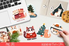 Funny cat celebrates Christmas.Stickers and Sublimation PNG. Product Image 4