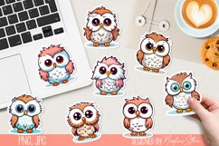 Funny owls printable stickers. PNG, JPG. Product Image 3