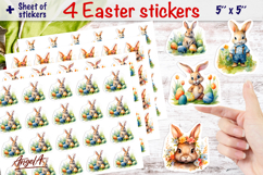 Easter sticker design bundle, print and cut stickers Product Image 7