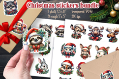Christmas animals printables stickers bundle | Funny animals Product Image 1