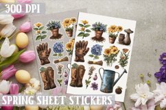 Spring sticker Sheet Garden Flowers Stickers PNG Printable Product Image 1