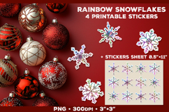 Rainbow Iridescent Snowflakes Stickers for Winter Crafts Product Image 1