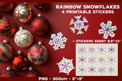 Rainbow Iridescent Snowflakes Stickers for Winter Crafts Product Image 1