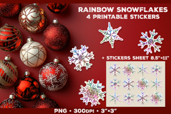 Rainbow Iridescent Snowflakes Stickers for Winter Crafts Product Image 1