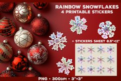 Rainbow Iridescent Snowflakes Stickers for Winter Crafts Product Image 1