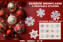Rainbow Iridescent Snowflakes Stickers for Winter Crafts Product Image 1