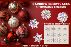 Rainbow Iridescent Snowflakes Stickers for Winter Crafts Product Image 1