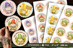 Thank you stickers, gnome stickers, Sticker Printable Product Image 1