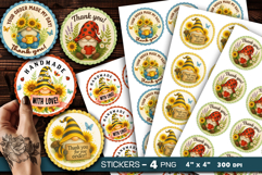 Thank you stickers, gnome stickers, Sticker Printable Product Image 1