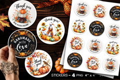Thank you stickers, autumn stickers, 4 Stickers Printables Product Image 1