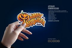 Halloween typography with jack o lantern and bat Product Image 3