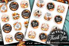 Thank you stickers autumn bundle , 48 stickers printable Product Image 6