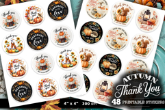 Thank you stickers autumn bundle , 48 stickers printable Product Image 5
