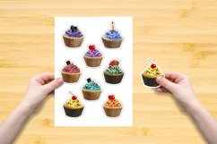 stickers watercolor cupcakes