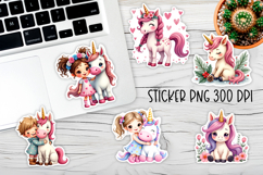 Cute unicorn stickers PNG | Cute animal sticker printable Product Image 1