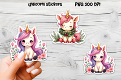 Cute unicorn stickers PNG | Cute animal sticker printable Product Image 1