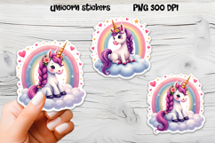 Cute unicorn stickers PNG | Cute animal sticker printable Product Image 1