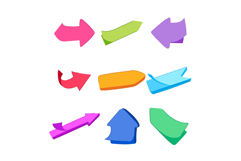 Colorful arrow shapes pointing different directions Product Image 1