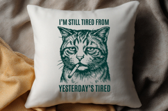 Tired Cat Smoking SVG Sarcastic Quote Design Product Image 2