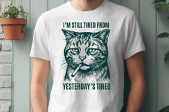 Tired Cat Smoking SVG Sarcastic Quote Design Product Image 3