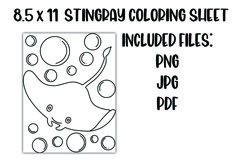 Stingray Kids' Coloring Sheet Product Image 1