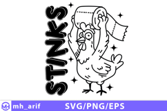 Funny Bathroom Goose Doodle SVG PNG Design Product Image 1