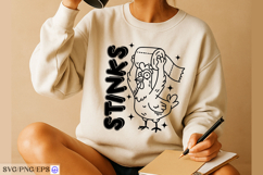 Funny Bathroom Goose Doodle SVG PNG Design Product Image 4