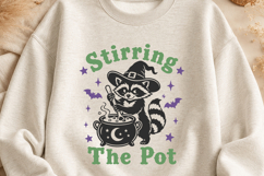 Stirring The Pot SVG PNG, Funny Halloween Raccoon Design Product Image 2