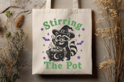 Stirring The Pot SVG PNG, Funny Halloween Raccoon Design Product Image 3