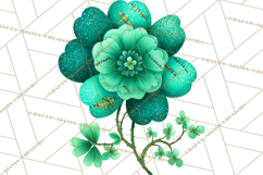 Mended Glitter Flower Clipart, Stitched Flower PNG Product Image 5