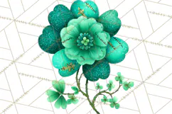 Mended Glitter Flower Clipart, Stitched Flower PNG Product Image 5