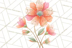 Mended Glitter Flower Clipart, Stitched Flower PNG Product Image 3