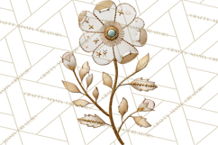 Mended Glitter Flower Clipart, Stitched Flower PNG Product Image 2